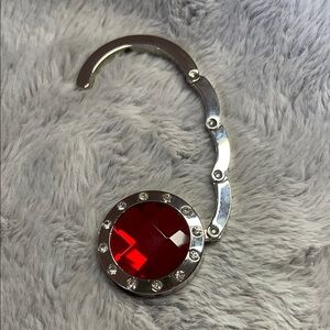Elegant Red Crystal Purse Hook